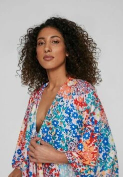 Vila Langer Gemusterter - Maxi-Jurk - Coral Cloud -Dames 0004bb4f691c4765ad2675be1d139dd7