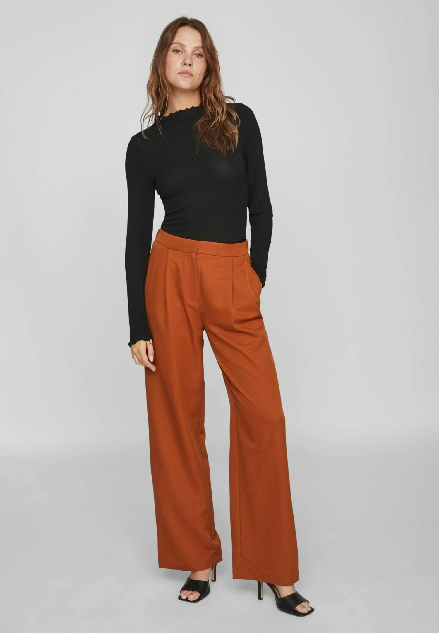 Vila High Waist - Broek - Caramel Cafã 4 Vila High Waist - Broek - Caramel Cafã - Afbeelding 2