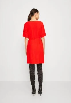 Vila Vimesa Detail V Neck Dress - Jurk - Flame Scarlet -Dames 07bb8af23a954eaa8a62837f82000ad0