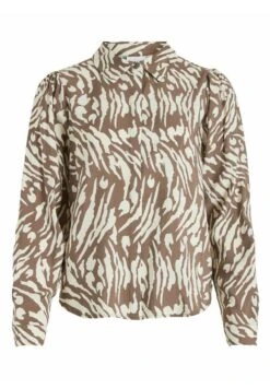 Vila Gemusterte - Overhemdblouse - Walnut -Dames 08dc82910bd04c4f89a0e46332bdaf42