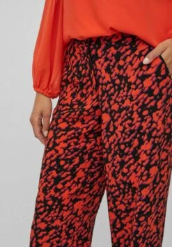 Vila Gemusterte Mid-Rise - Broek - Black -Dames 093c361be9d547a3a936dd0557081868