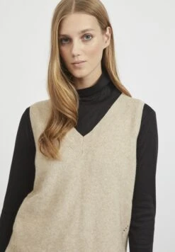 Vila Viril V-Neck- Top - Natural Melange -Dames 0a5cfe0801d543099535e45cdd87a2bd