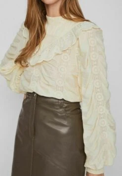 Vila Mit Langen Ärmeln Gerüschtes - Blouse - Birch -Dames 0df220ca0b7a456e8239da26844c190c