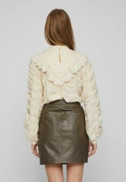 Vila Mit Langen Ärmeln Gerüschtes - Blouse - Birch -Dames 13fbd4c9356c4be2ac2a514de148093e