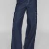Vila Wide Cargo Look - Flared Jeans - Dark Blue Denim -Dames 1893b2f0c04044cc9dfce63eaa0b738e