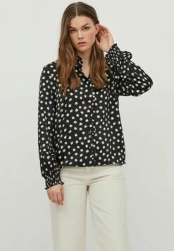 Vila Langarm High Neck - Overhemdblouse - Black/Tan