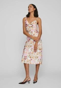 Vila Vienna Ravenna Back Detail Midi Ka - Jurk - Snow White