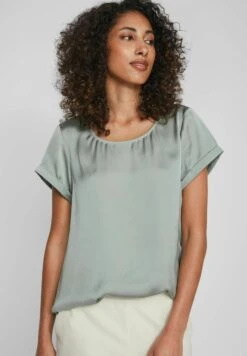Vila Mit Kurzen Ärmeln Rundhals - Blouse - Green Milieu -Dames 1cded8a723434ba8b5525fe74bb565ef