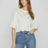 Vila Mit Verziertes - Blouse - Cloud Dancer -Dames 1d2957826abc4c4099cb32769be03e81