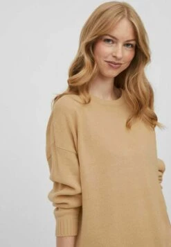 Vila Langärmeliges - Gebreide Jurk - Sesame -Dames 1d4bfd64a78e42a2b1ad00ed205e1288