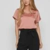 Vila Mit Kurzen Ärmeln Rundhals - Blouse - Old Rose