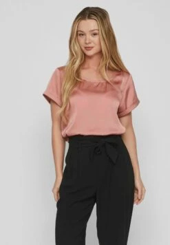 Vila Mit Kurzen Ärmeln Rundhals - Blouse - Old Rose