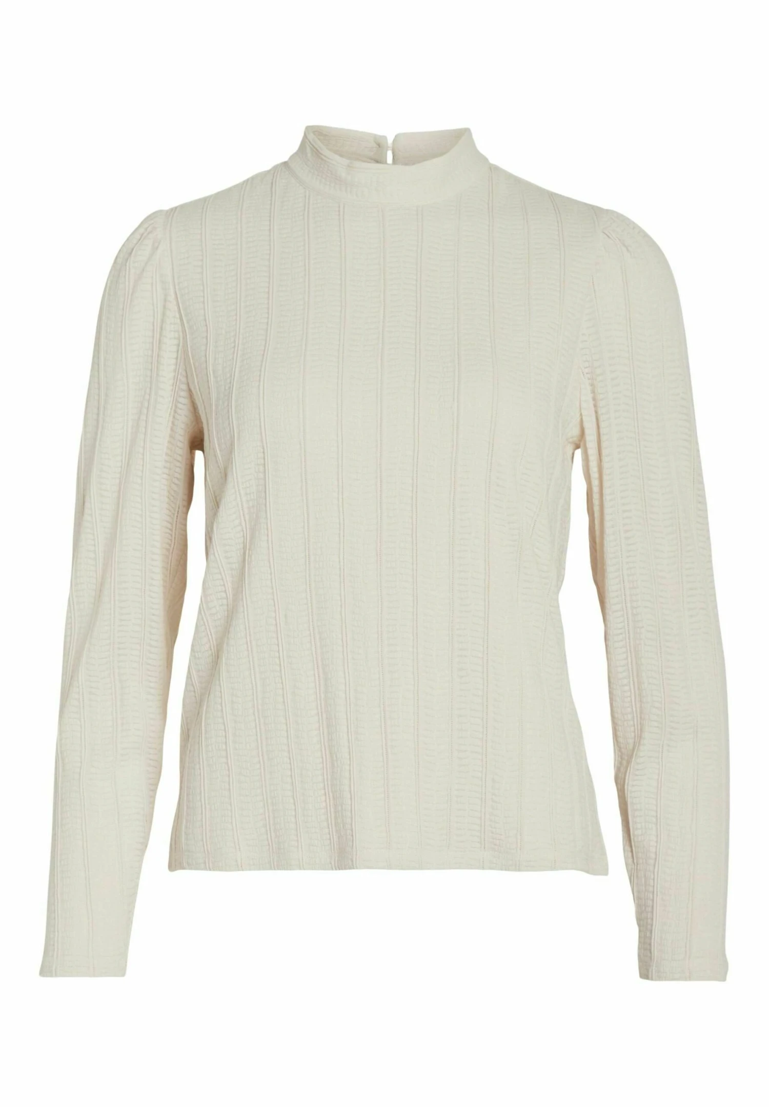Vila Mit Langen Ärmeln High Neck - Blouse - White Sand 7 Vila Mit Langen Ärmeln High Neck - Blouse - White Sand - Afbeelding 5