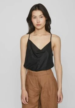 Wasserfall-Ausschnitt - Top - Black