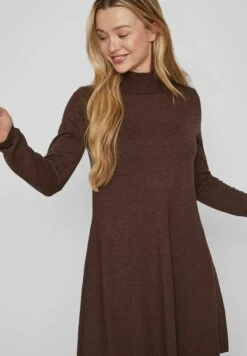 Vila Gebreide Jurk - Shaved Chocolate -Dames 23cbce40ff19402eab1c8fc44d1f7bba