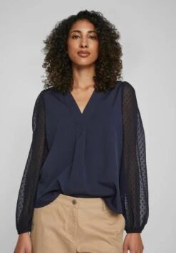 Vila Mit V Ausschnitt Langärmeliges - Blouse - Navy Blazer -Dames 245e92f4ee6e4e39a7d3b8bc6b8a441a