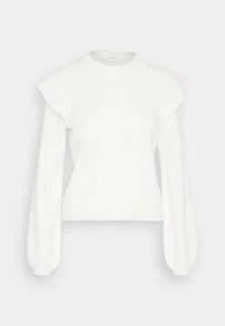 Vila Viril O Neck Flounce - Trui - White Alyssum -Dames 24cd72aa635e45d5a3cf3d0c33154675