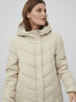 Vila Winterjas - Cement -Dames 26bec24286c74aedb18c2c88500ff00c