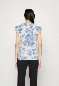 Vila Viminna O Neck Capsleeve - T-Shirt Print - Cloud Dancer/Blue -Dames 276910d0e2604a3f838dc4cf6c8be474