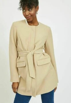 Vila Halflange Jas - Beige -Dames 293dbd3069344248952f74ec1770ce98