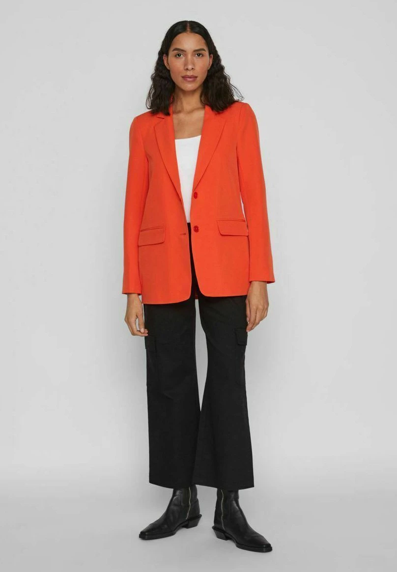 Vila Vikamma Noos - Halflange Jas - Tigerlily 4 Vila Vikamma Noos - Halflange Jas - Tigerlily - Afbeelding 2