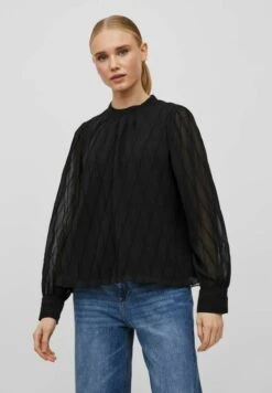 Vila Langarm High Neck - Blouse - Black