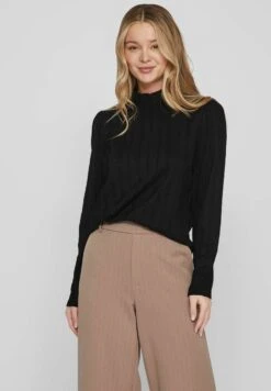 Vila Mit Langen Ärmeln High Neck - Blouse - Black