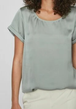 Vila Mit Kurzen Ärmeln Rundhals - Blouse - Green Milieu -Dames 3267968e085647a38862d0ee1a7d215d