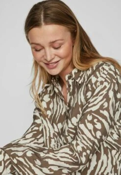 Vila Gemusterte - Overhemdblouse - Walnut -Dames 33066e7890c74ebf9680e835ebd8b983