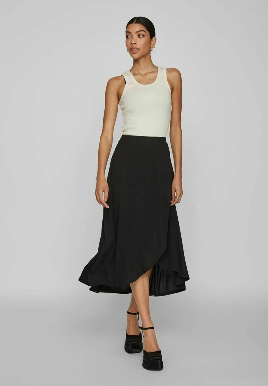 Vila Wickeloptik - A-Lijn Rok - Black 4 Vila Wickeloptik - A-Lijn Rok - Black - Afbeelding 2