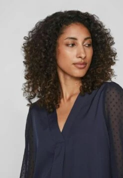 Vila Mit V Ausschnitt Langärmeliges - Blouse - Navy Blazer -Dames 34a4b20b8c8746349686dbb4d265a743