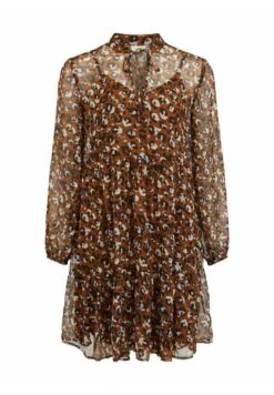 Vila Jurk - Dark Brown/White/Black -Dames 34dd5c57125e4292aa7d3397a6aecd02