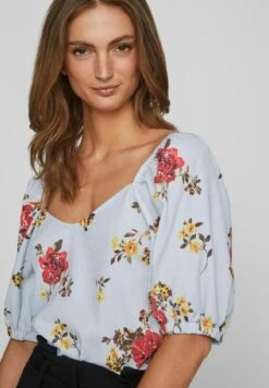 Vila Puffärmel - Blouse - Cashmere Blue -Dames 361404bf16424e91bbfedcef2a1d3fce