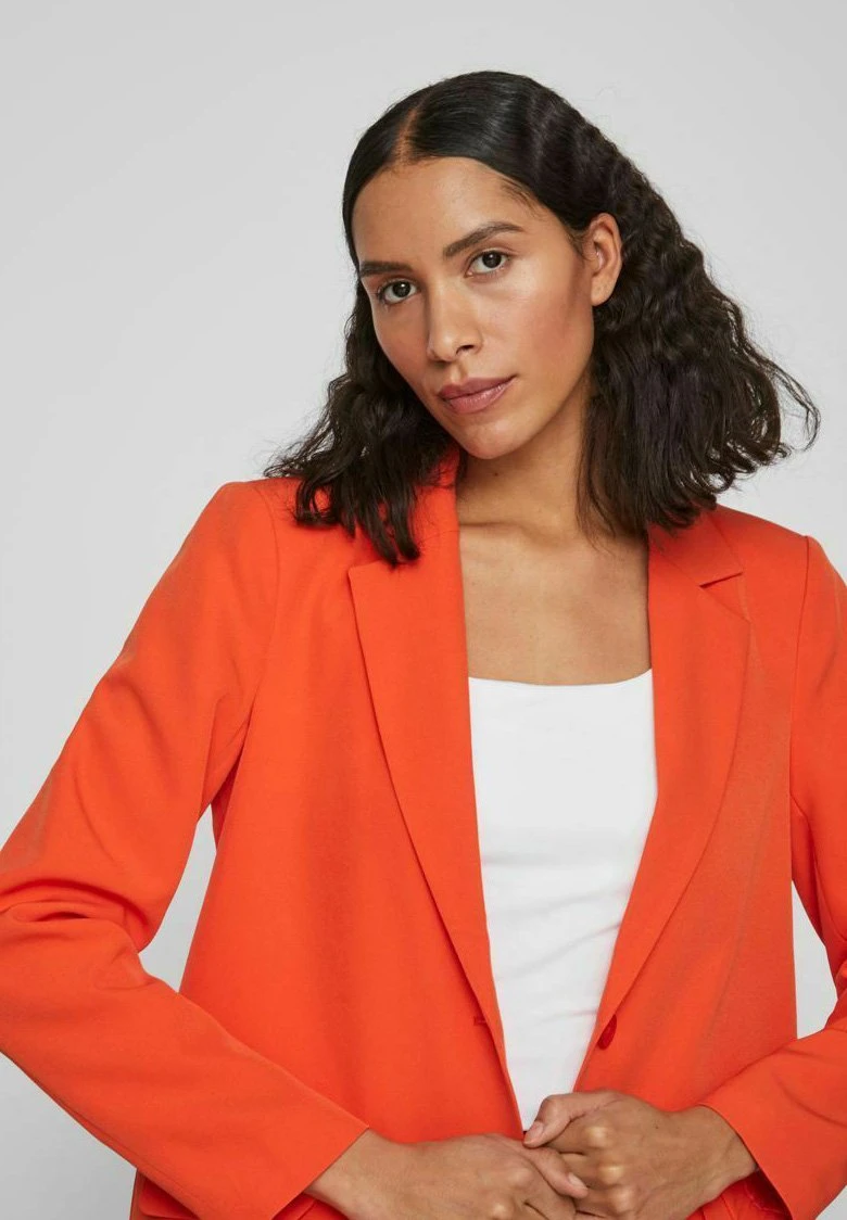 Vila Vikamma Noos - Halflange Jas - Tigerlily 6 Vila Vikamma Noos - Halflange Jas - Tigerlily - Afbeelding 4