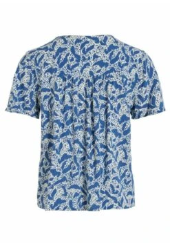 Vila Mit V-Ausschnitt Kurzärmeliges - Blouse - Federal Blue -Dames 396bb0f2c32e448b8b780daefb4612fd