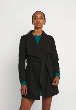 Vila Vicooley Collar Belt Noos - Halflange Jas - Black