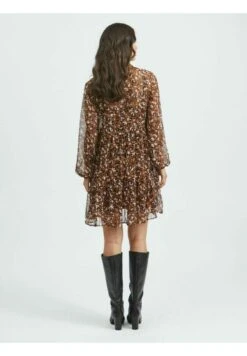 Vila Jurk - Dark Brown/White/Black -Dames 3d4cba7867a94e5785b58970cb6d31f7