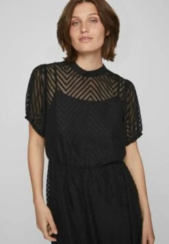 Vila Kurzärmeliges - Jurk - Black -Dames 3dcc9365831a41d3aa7e71fb882e6a26