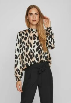 Vila Langarm Gesmoktes - Blouse - Black