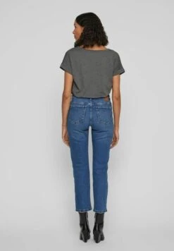 Vila Mid Rise - Jeans Tapered Fit - Medium Blue Denim -Dames 412c4718fa8a4f7f9d6a68b5379e9371