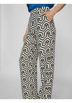 Vila High Waist Gemusterte - Broek - Black -Dames 42f0900f8935422e873a7bb311d7f29c