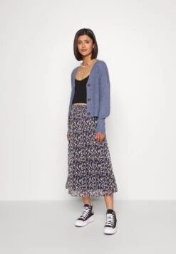 Vila Vifalia Midi Skirt - Plooirok - Black/Mazarine Blue -Dames 4391584cac7c44c480c7a42589ad54b7