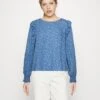 Vila Vipil Oma O Neck - Blouse - Federal Blue/Cloud Dancer