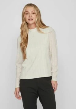 Vila Mit Langen Ärmeln High Neck - Blouse - White Sand