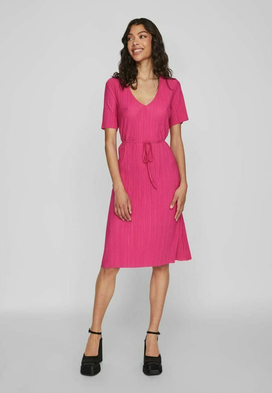 Vila Kurzärmeliges - Gebreide Jurk - Pink Yarrow 4 Vila Kurzärmeliges - Gebreide Jurk - Pink Yarrow - Afbeelding 2