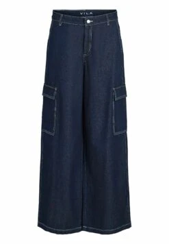Vila Wide Cargo Look - Flared Jeans - Dark Blue Denim 14 Vila Wide Cargo Look - Flared Jeans - Dark Blue Denim -Dames 47545aa7e83d44218722498851788639