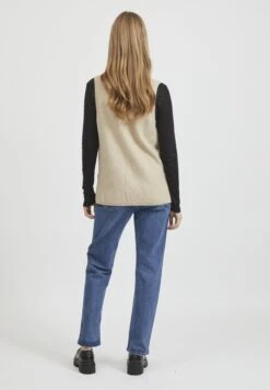 Vila Viril V-Neck- Top - Natural Melange -Dames 48cb2dce5827470cafad94129d63bad9