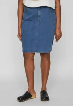 Curve- Kokerrok - Light Blue Denim