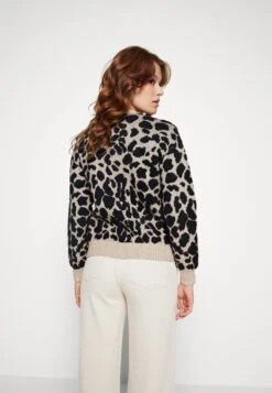 Vila Viril Feami Short Cardigan - Vest - Natural Melange/Black -Dames 4abecf9e40184f4c8b3529a33e9924ce