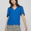 Vila Mit Kurzen Ärmeln V-Ausschnitt - Blouse - Lapis Blue